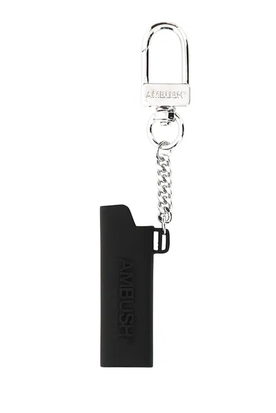 Ambush Black Metal Lighter Holder In Silver