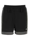 Ambush Bermuda Shorts With Elastic Waistband And Side Stripes In Black