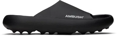 AMBUSH BLACK SLIDER SANDALS