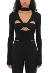 Ambush Black Solid Halter Neck Top In Black