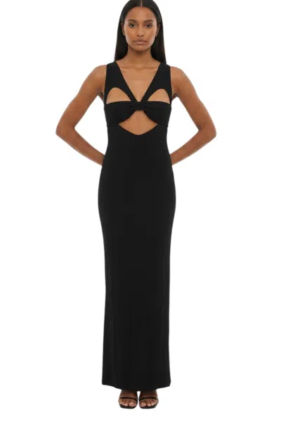 Ambush Black Solid V Neck Maxi Dress