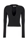 Ambush Deep V Neckline Long Sleeves Top In 1000