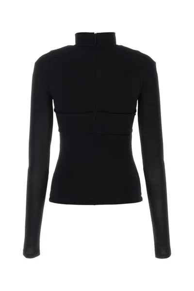 Ambush Black Stretch Viscose Top In Blacknoc
