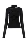 Ambush Long Sleeved Halterneck Top With Cut-out Details In Black