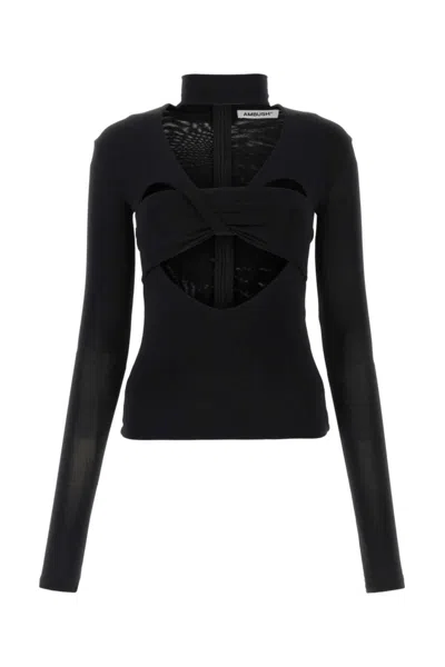 AMBUSH BLACK STRETCH VISCOSE TOP