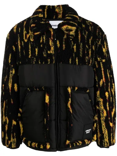 AMBUSH BLACK TEDDY-EFFECT PADDED JACKET