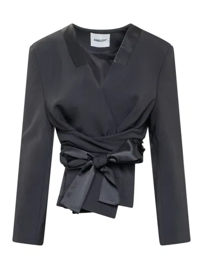 Ambush Black V Neck Tie Waist Blazer