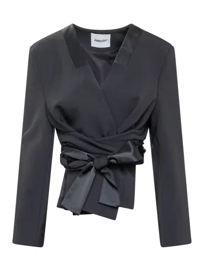 Ambush Waist Tie Blazer In Black