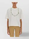 Ambush Solid Color Stoppers Crew-neck T-shirt With Removable Chain In White