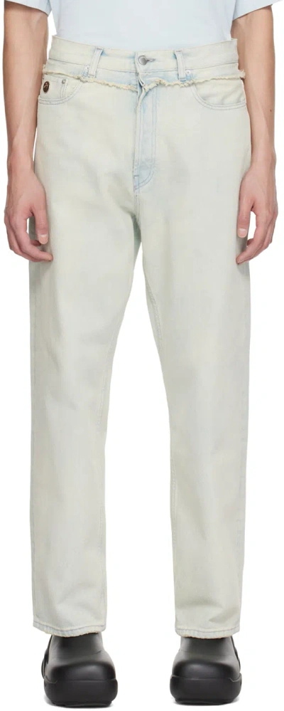 Ambush Blue Frayed Jeans In Light Blue