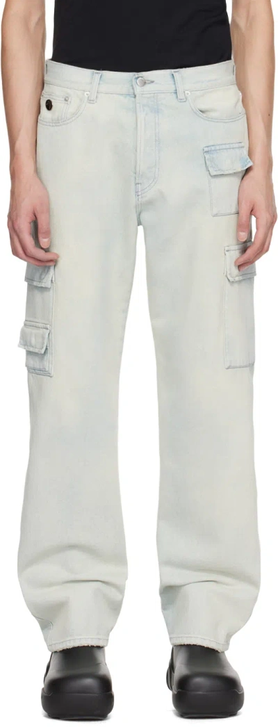 Ambush Blue Slim Denim Cargo Pants In Light Blue