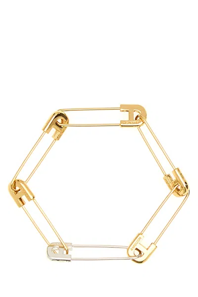 AMBUSH AMBUSH TWO-TONE METAL "A" SAFETY PIN LINK BRACELET