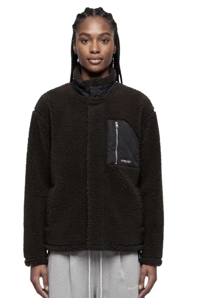 Ambush Brown Textured Mock Collar Jacket