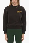 Ambush Brushed Cotton Crew-neck Sweatshirt With Printed Logo In Brown