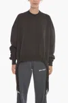 Ambush Brushed-cotton Multicord Crewneck Sweatshirt With Logo Embro In Brown