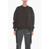 Ambush Brushed-cotton Multicord Crewneck Sweatshirt With Logo Embro In Gray