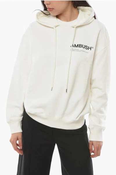 Ambush Brushed Cottton Multicord Hoodie In White