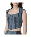 Ambush Bustier-style Denim Vest In Nude