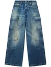 Ambush Cargo Wide-leg Jeans In Blue