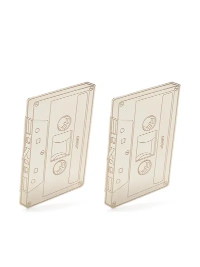 Ambush Cassette Tape Drop Earrings In Silver