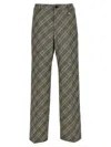 Ambush Check Print Cotton Trousers With Concealed Closure In Gray