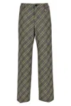 Ambush Check Print Cotton Trousers With Concealed Closure In Multi