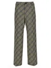 Ambush Check Print Cotton Trousers With Concealed Closure In Multicolor