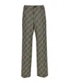 Ambush Check Print Cotton Trousers With Concealed Closure In Black