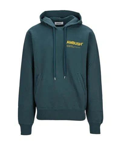Ambush Chest Logo-print Hoodie In Blue