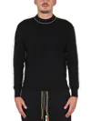 Ambush Cross-neck Knit Sweater With Ribbed Collar In Black