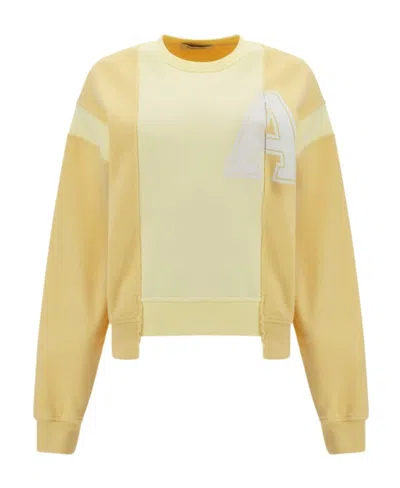 Ambush Collegiate-print Patchwork Jumper In Nude