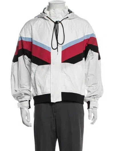 Pre-owned Ambush Colorblock Pattern Windbreaker In White