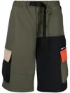 Ambush Colour-block Cargo Shorts In Green