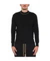 Ambush Cross-neck Knit Sweater With Ribbed Collar In Black