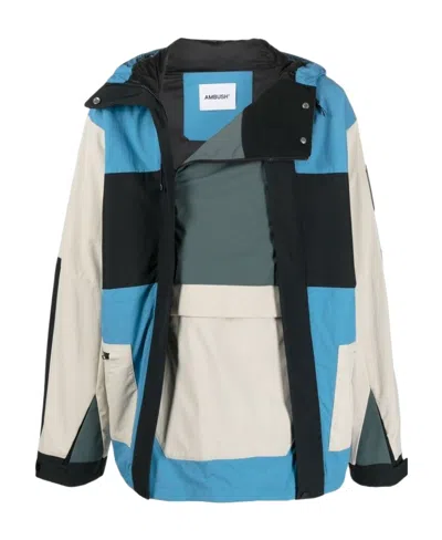 Ambush Colour-block Hooded Jacket In Black