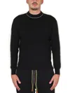Ambush Cross-neck Knit Sweater With Ribbed Collar In Black