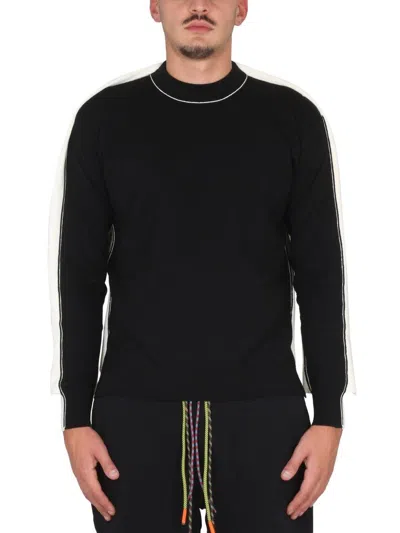 Ambush Colour-block Knit Crewneck Sweater In Black