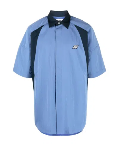Ambush Colour-block Logo-print Shirt In Blue