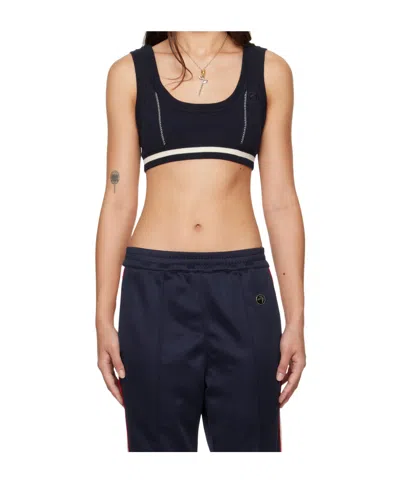 Ambush Contrast Stitch Knitted Top In Black
