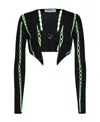 Ambush Cropped Knit Cardigan In Black