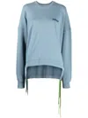 Ambush Cord-detail Crew-neck Sweatshirt In Blau