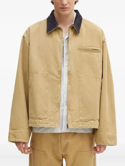 Ambush Corduroy-collar Overshirt In Brown