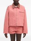 Ambush Corduroy-collar Zip-up Jacket In Pink