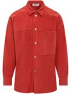Ambush Button-up Corduroy Overshirt In Red