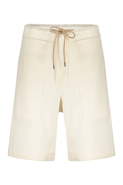 Ambush Cotton Bermuda Shorts In Ecru