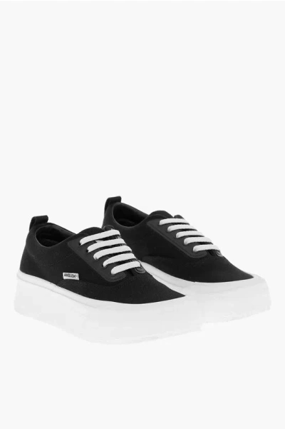 Ambush Cotton Low-top Trainers With Platform 5cm In Black