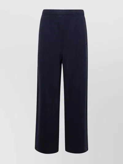 Ambush Cotton Trousers With Elastic Waistband And Wide Leg In Blue