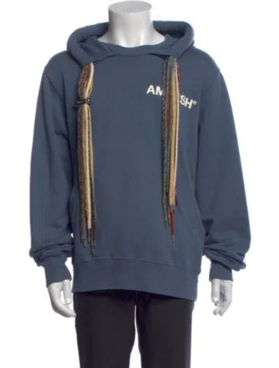 Pre-owned Ambush Crew Neck Long Sleeve Hoodie In Blue