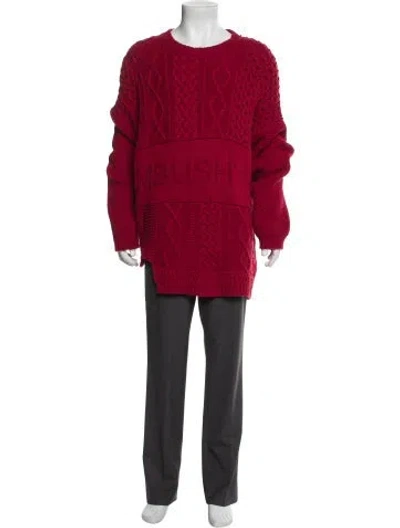 Pre-owned Ambush Crew Neck Long Sleeve Pullover In Red