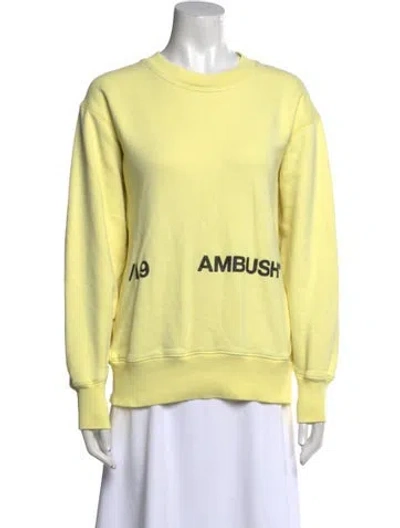 Pre-owned Ambush Crew Neck Long Sleeve Sweatshirt In Yellow